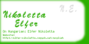 nikoletta elfer business card
